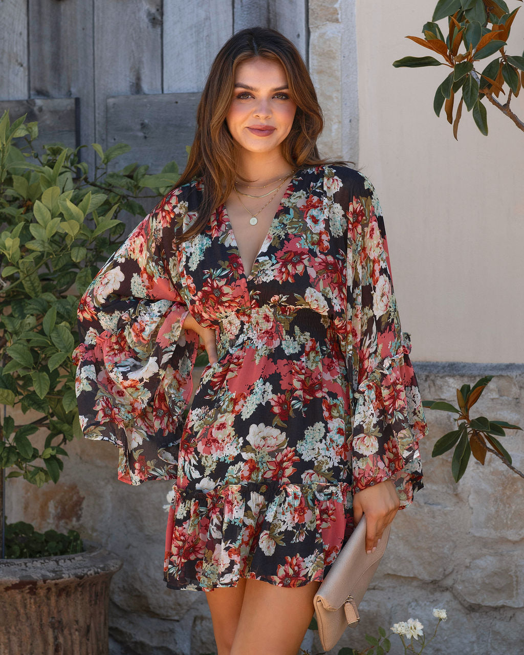 Most Wanted Floral Smocked Mini Dress - FINAL SALE
