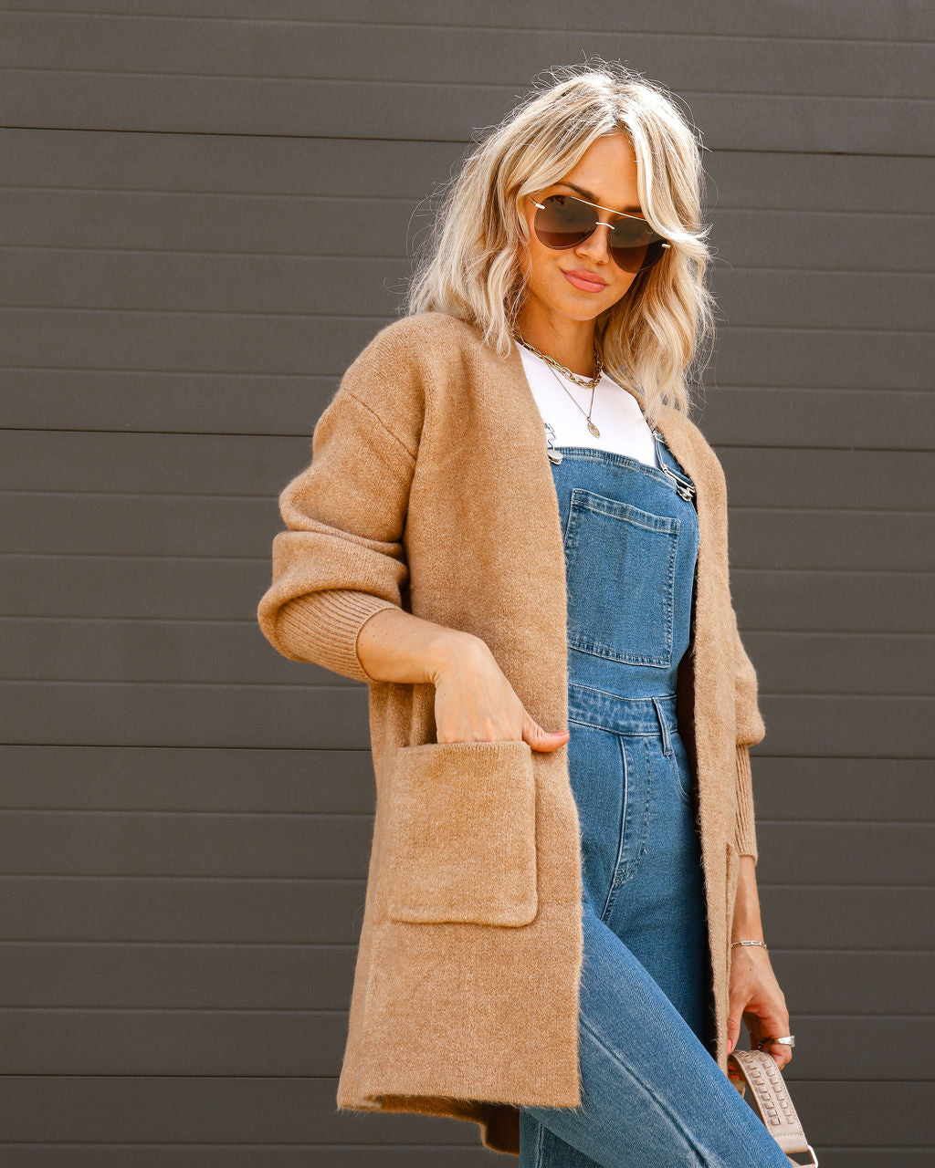 Franklin Pocketed Knit Cardigan - Camel