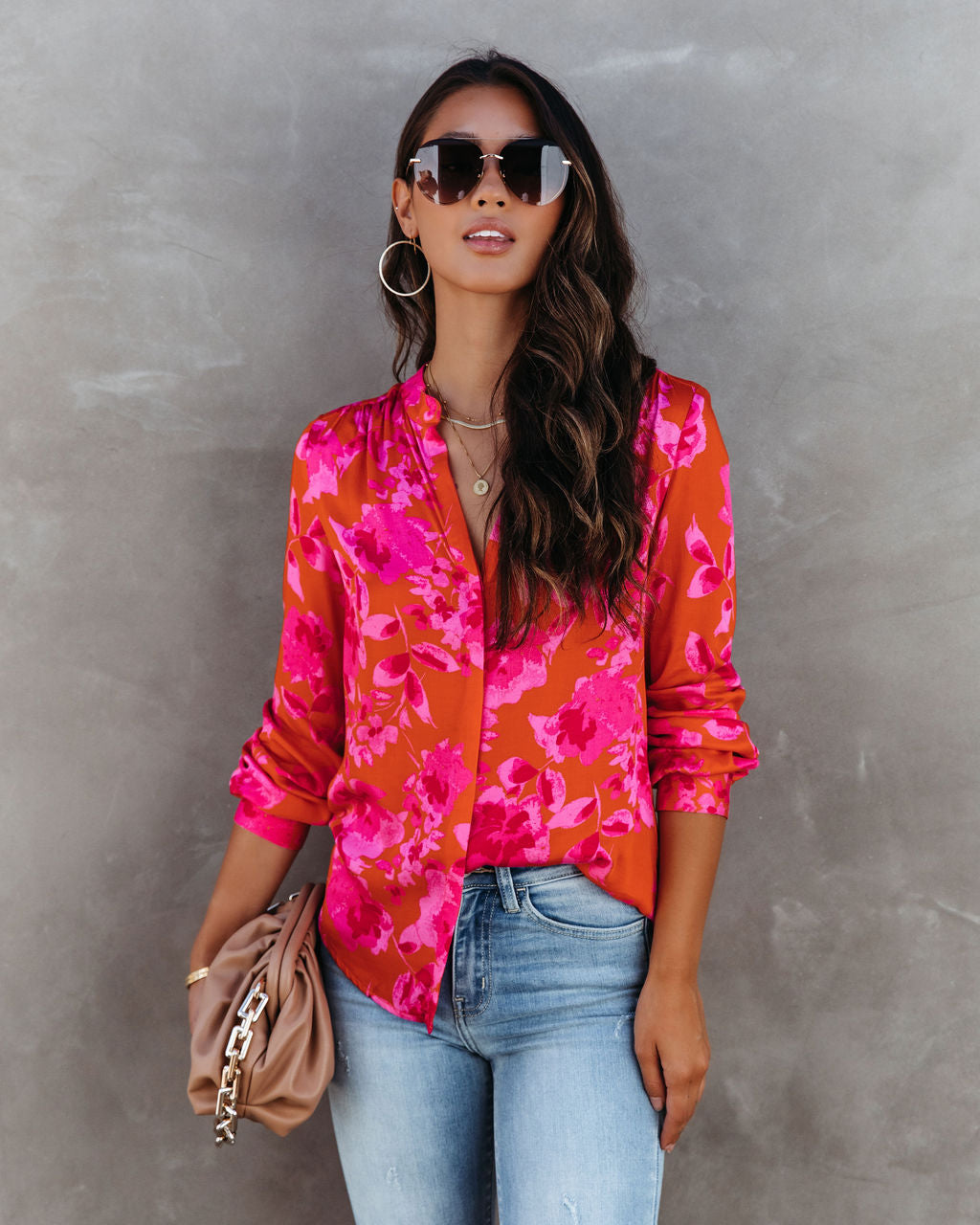 Bibiana Floral Button Down Top