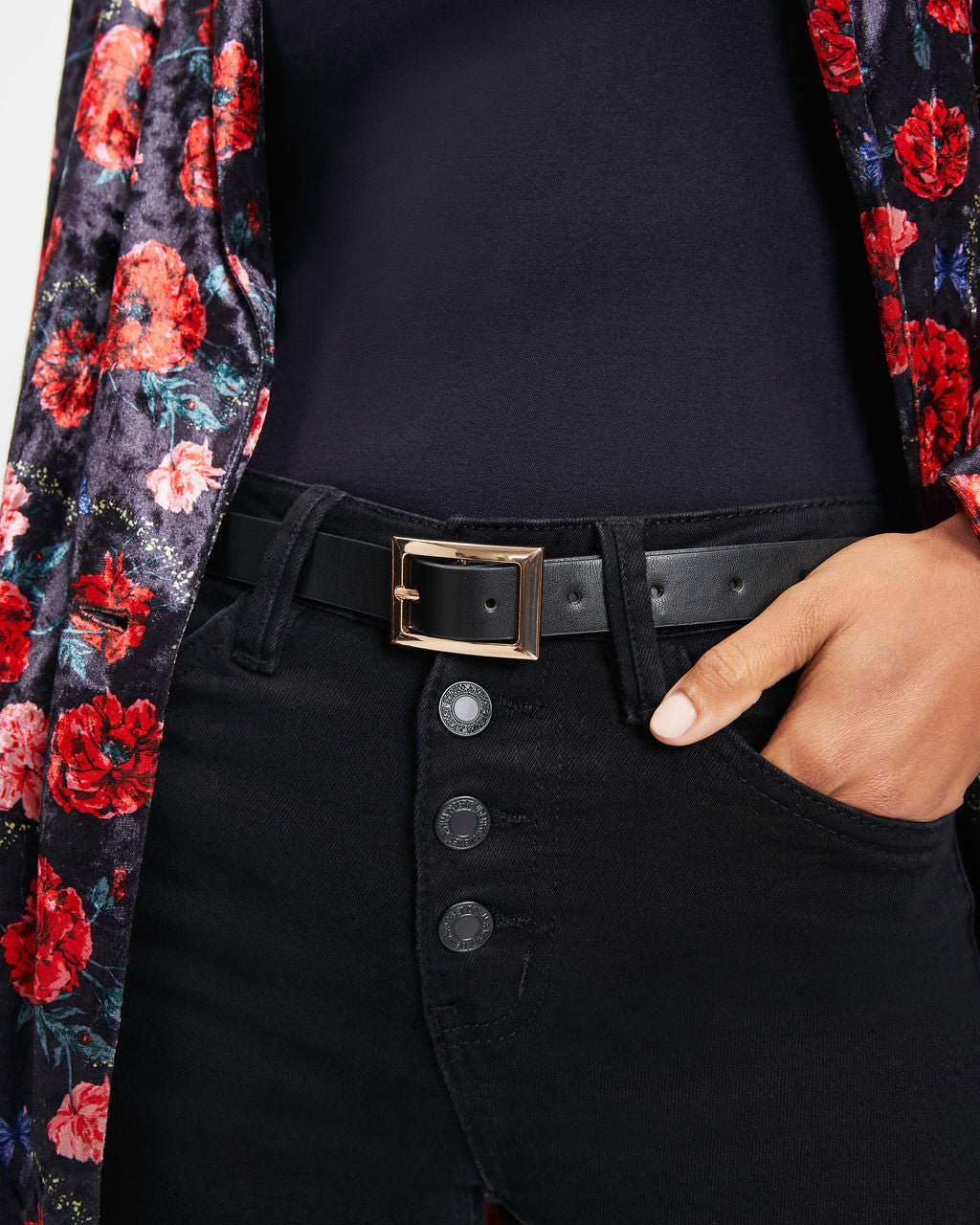 Oxford Gold Buckle Belt - Black