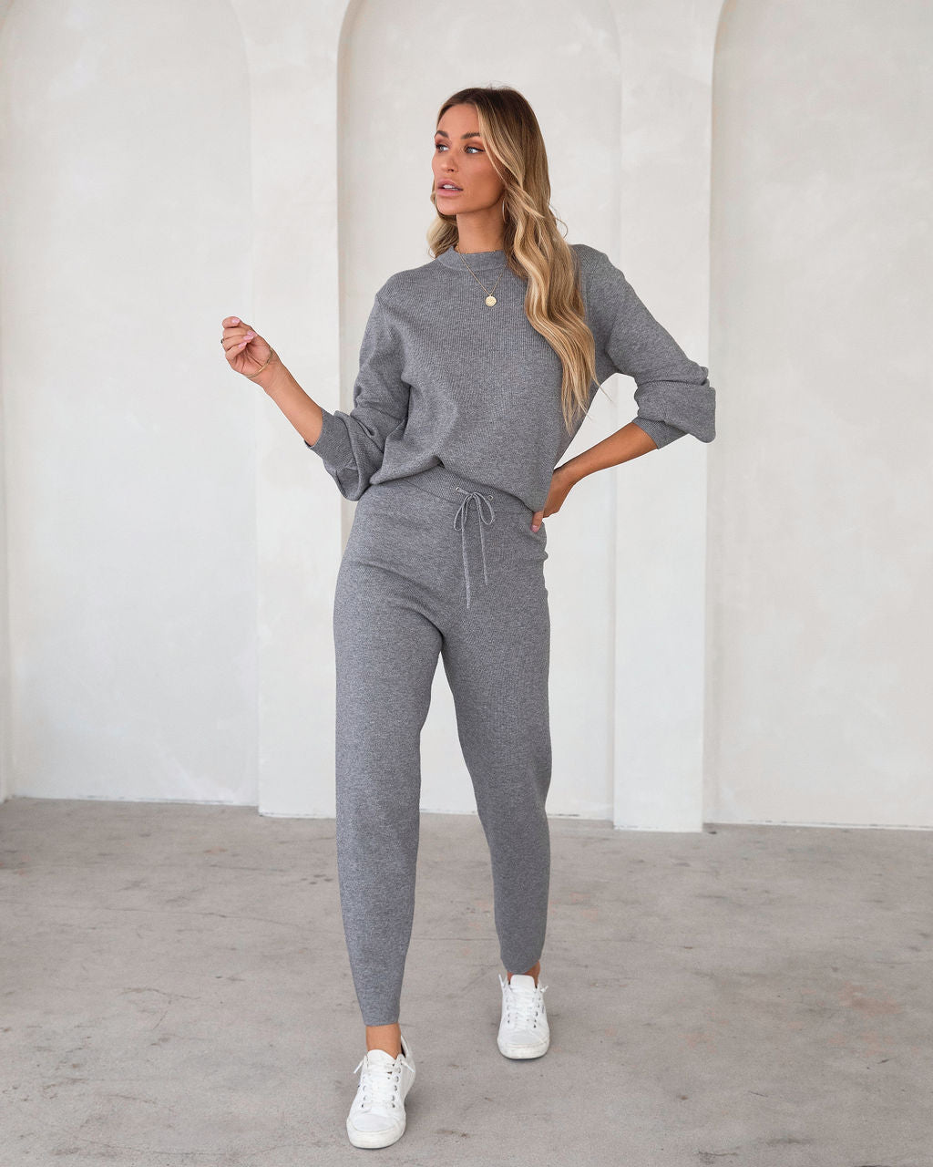 Genevieve Knit Pullover Sweater -  Heather Grey - FINAL SALE