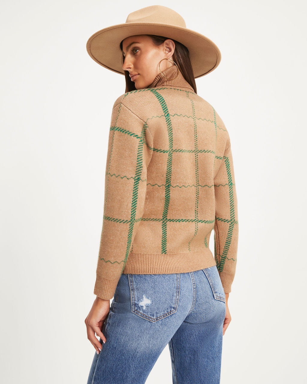 Hot Cocoa Dates Knit Turtleneck Pullover Sweater- Latte