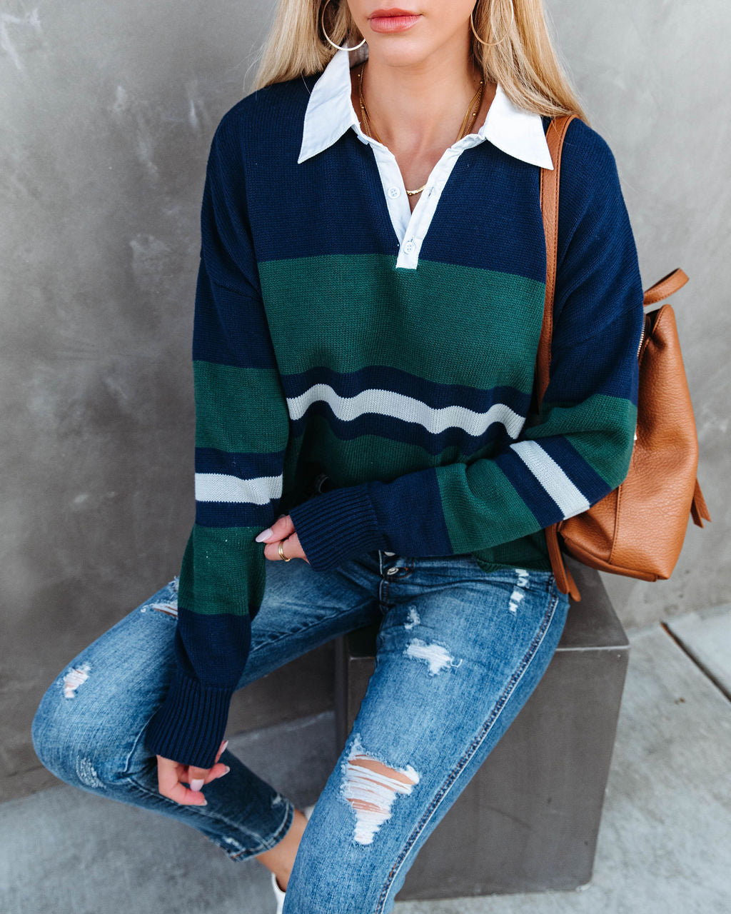 Edward Knit Rugby Pullover Sweater