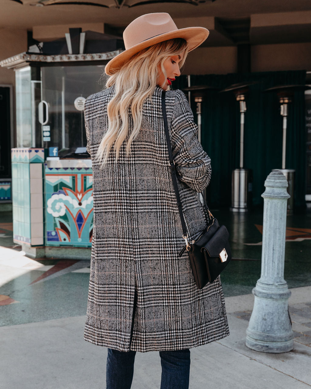 Asher Pocketed Houndstooth Coat