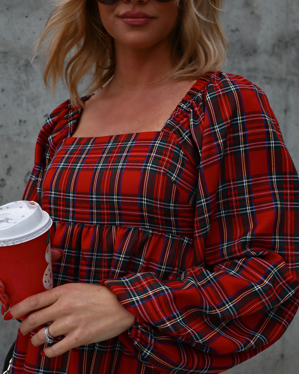 All Things Nice Plaid Babydoll Dress