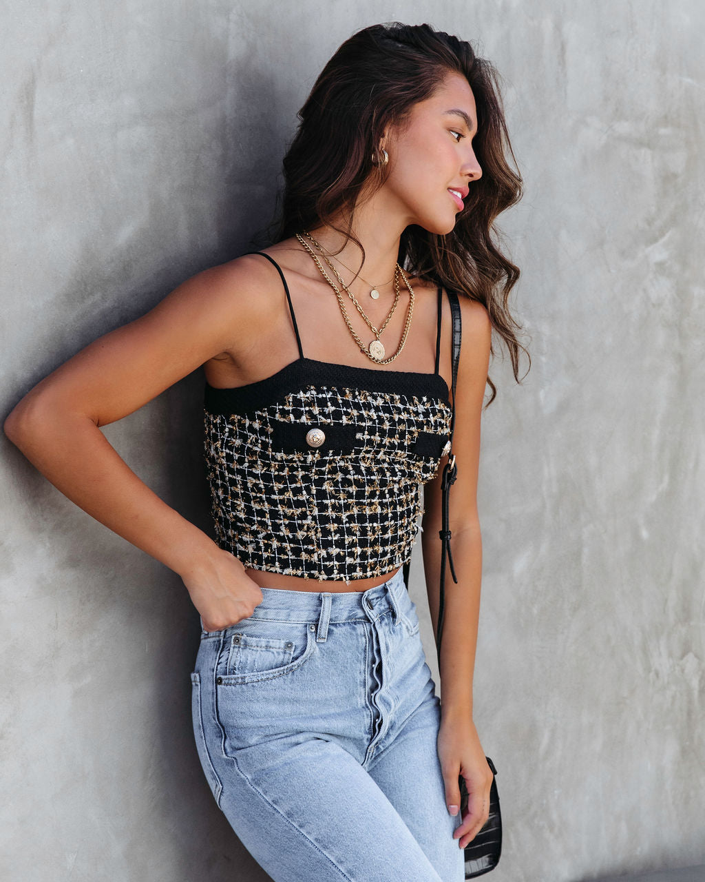 Rue Cambon Tweed Crop Top