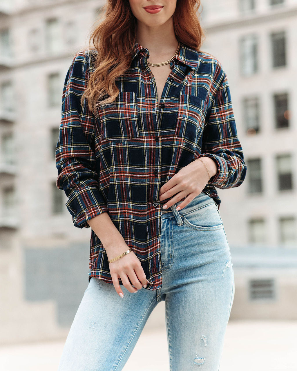 Plaid Kingdom Button Up Top