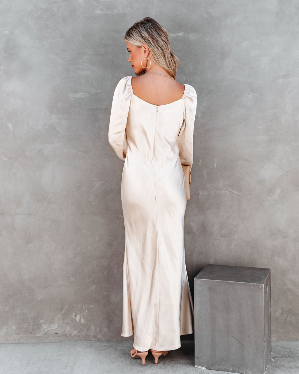 Always And Forever Satin Maxi Dress - Ivory