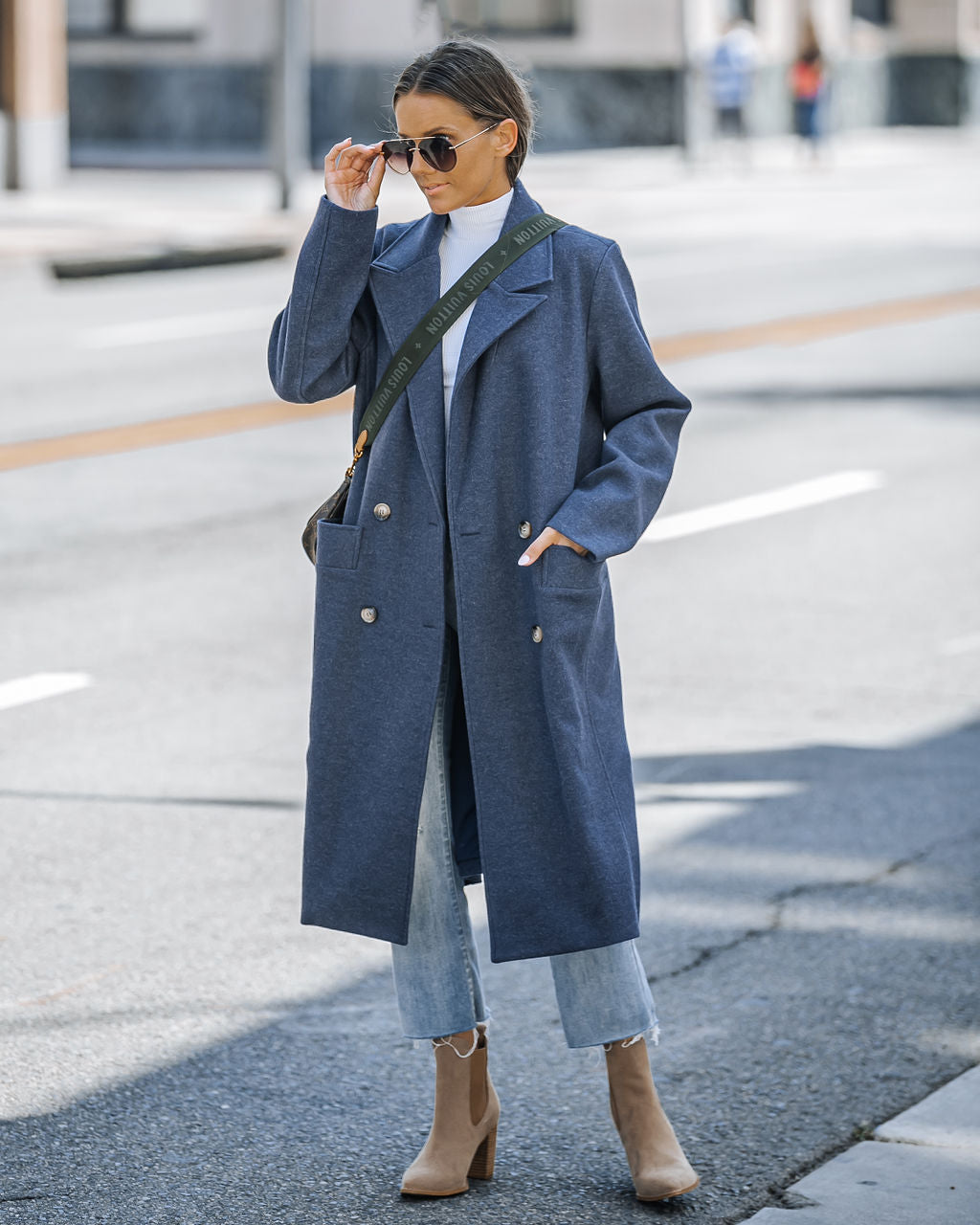 Autumn Necessities Pocketed Coat - Navy