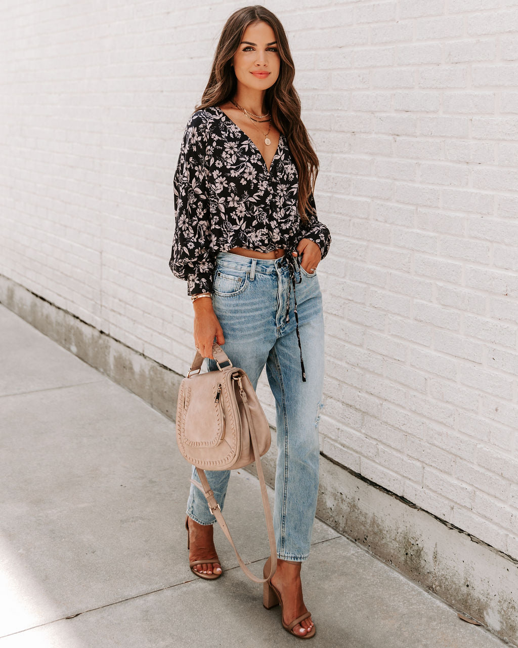 Daily Devine Floral Drape Top - SALE