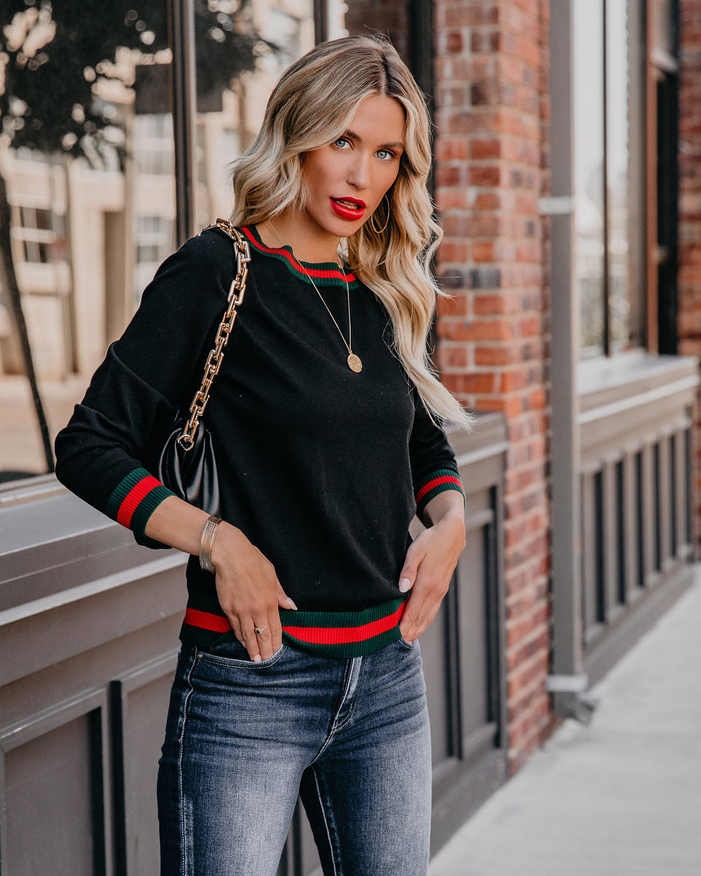 Brighton Cotton Blend Contrast Sweater