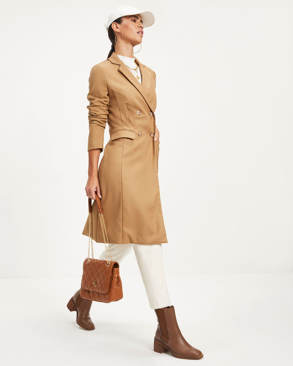 District Pocketed Coat - Camel