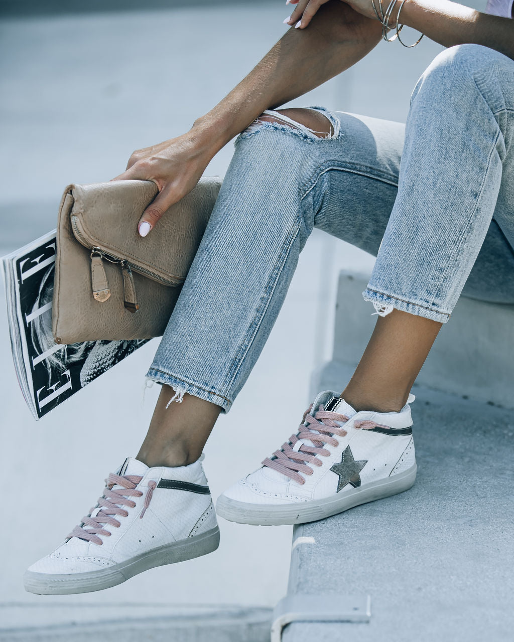Paulina Snake High-Top Sneakers