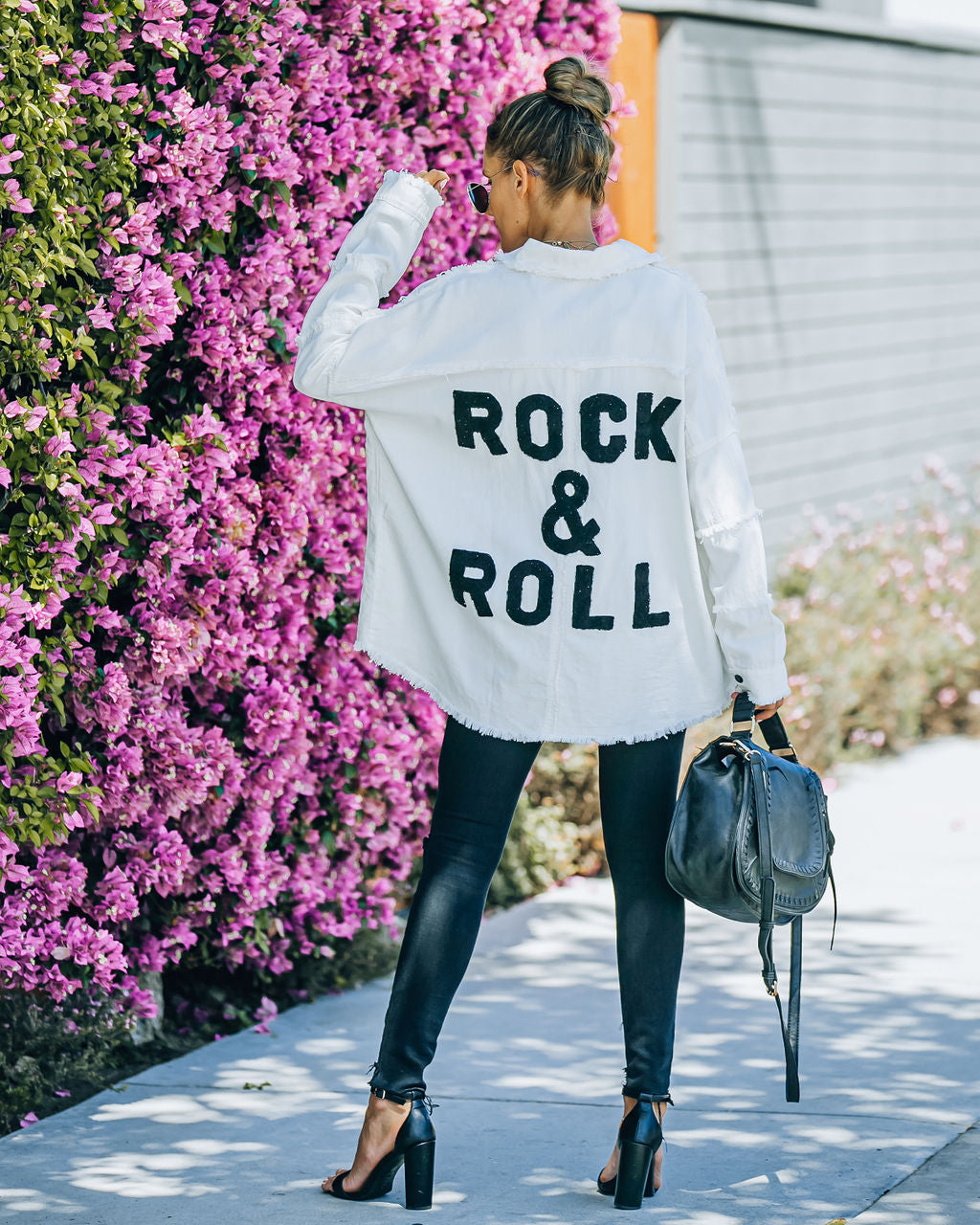 Cotton Rock & Roll Frayed Utility Jacket - White - SALE