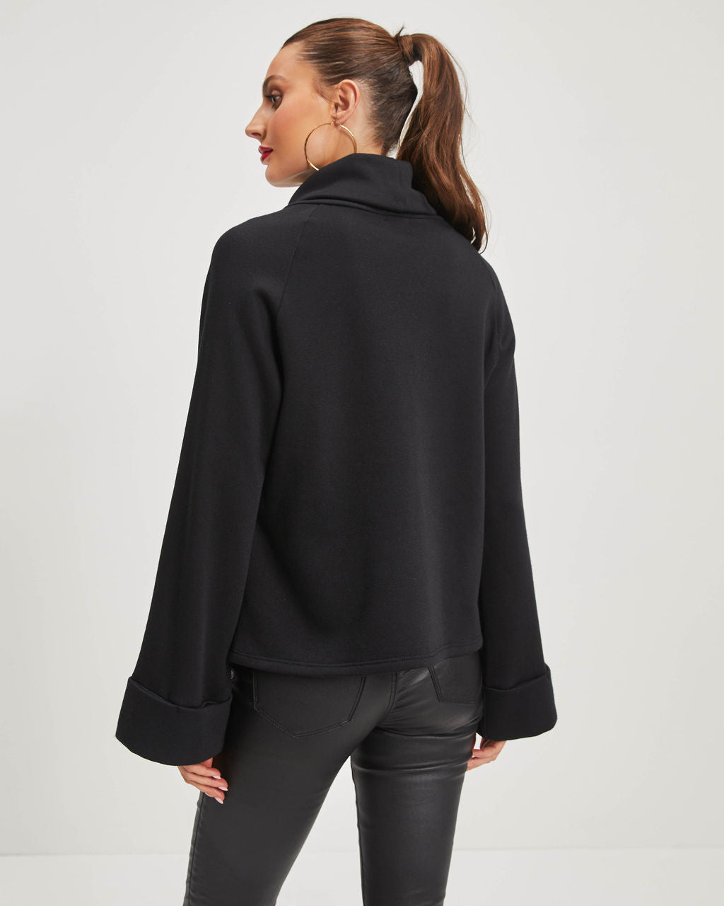 Ezra Turtleneck Pullover Sweater - Black