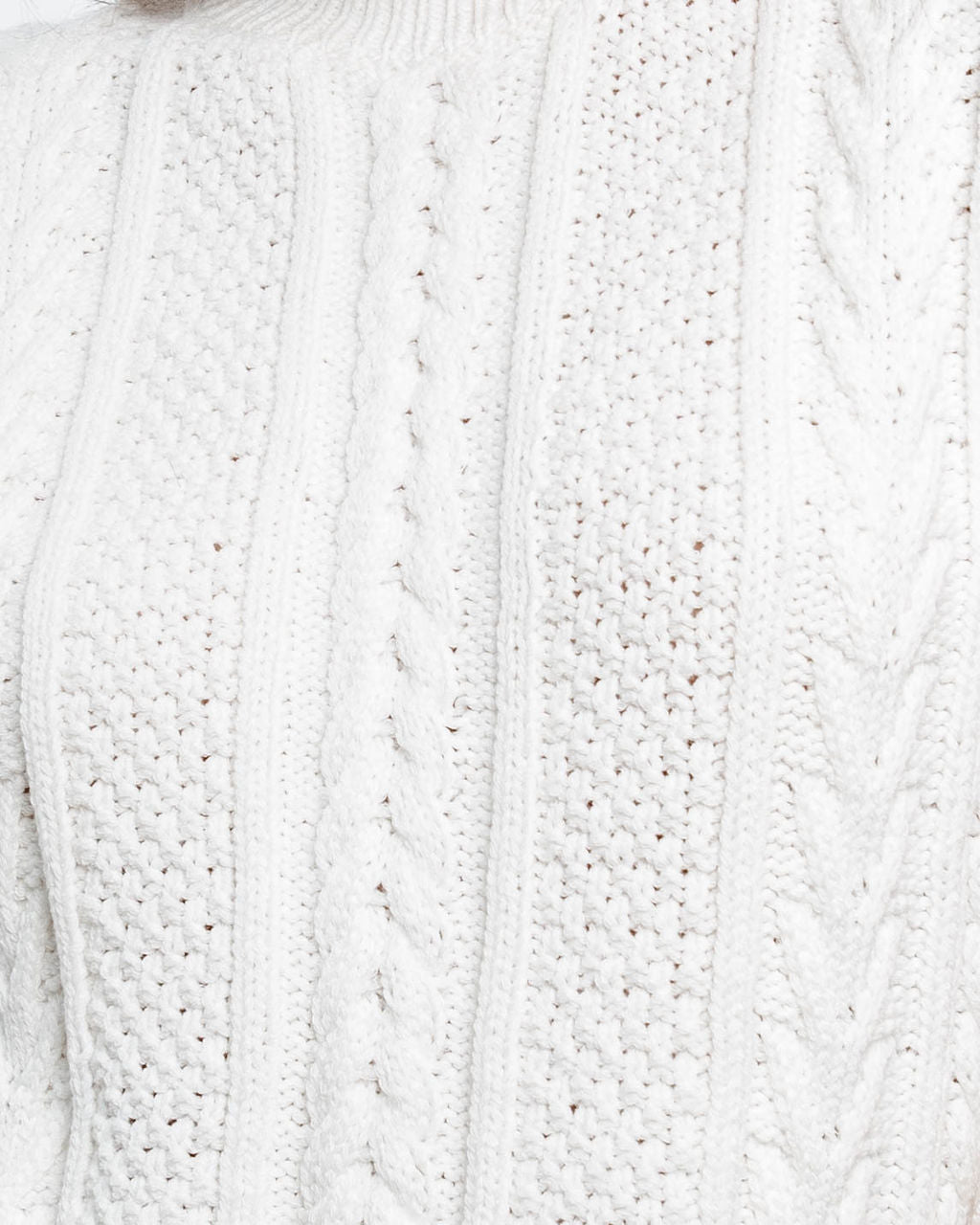 Diana Cable Knit Mock Neck Sweater Vest - Ivory