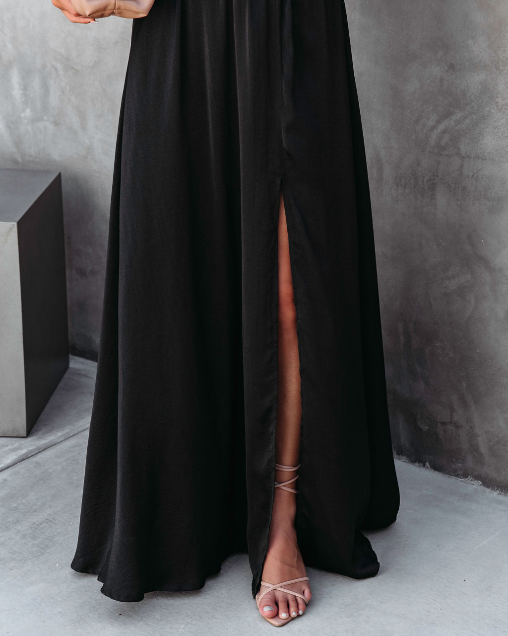 Most Classy One Satin Kimono Maxi Dress - Black