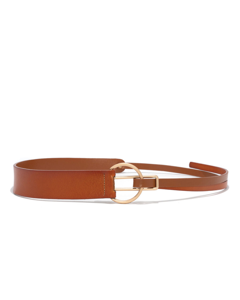 Charlie Gold Buckle Belt - Camel