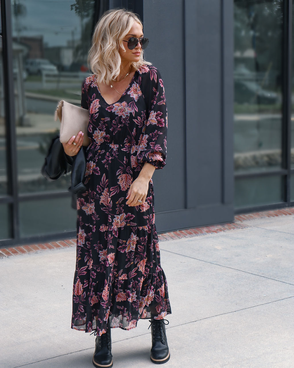 Callie Floral Chiffon Maxi Dress
