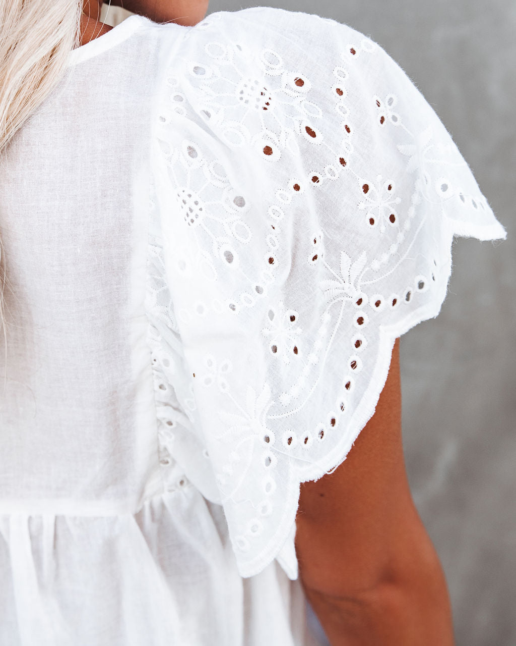 Persephone Cotton Eyelet Babydoll Top - FINAL SALE