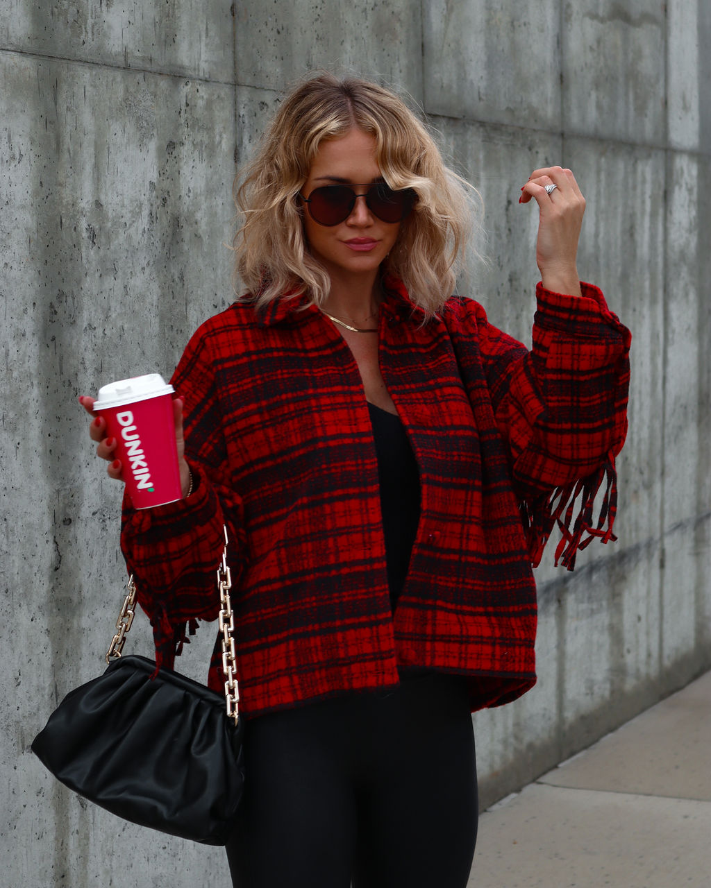 Robynn Plaid Jacket - Red