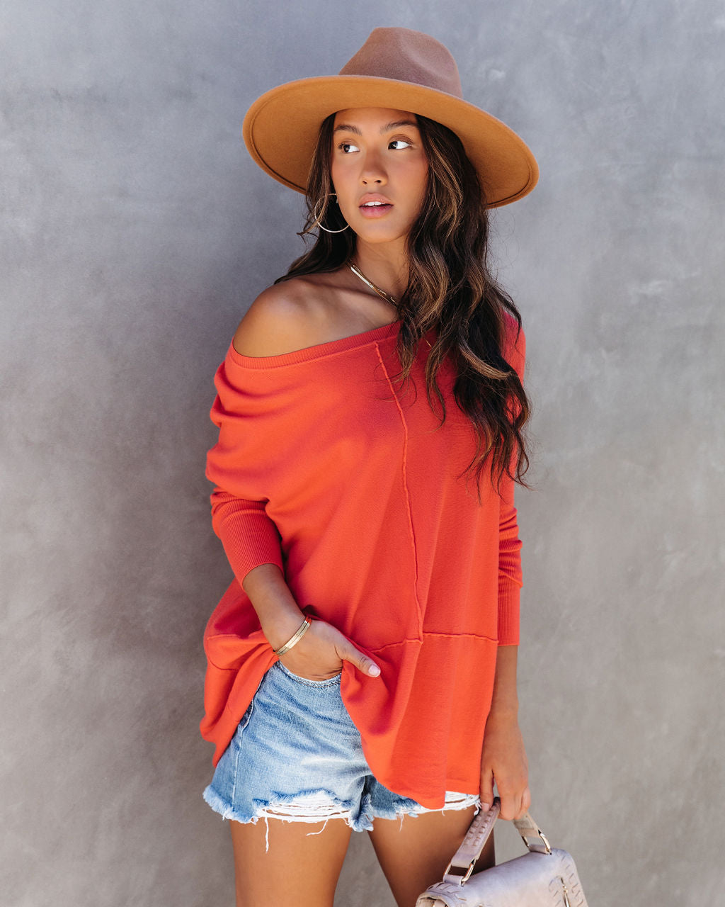 Rina Knit Sweater - Coral - SALE