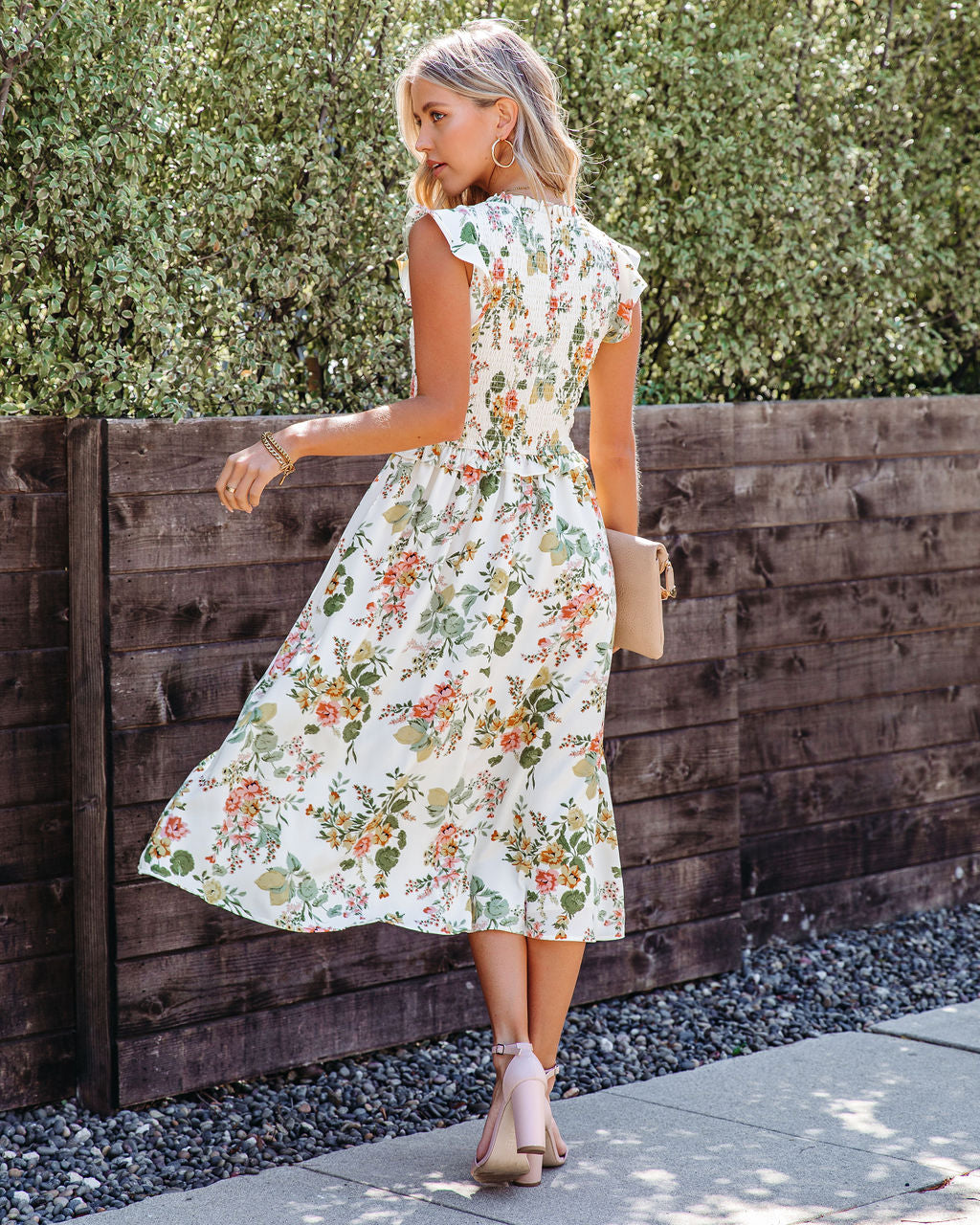 Lester Floral Smocked Midi Dress