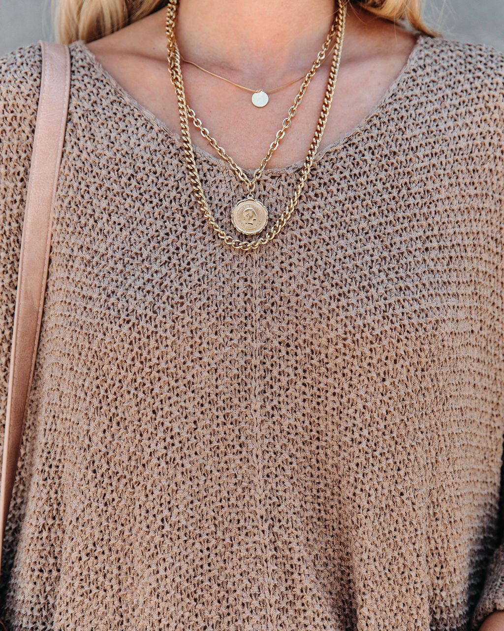 Sienna Oversized Knit Sweater - Taupe - SALE