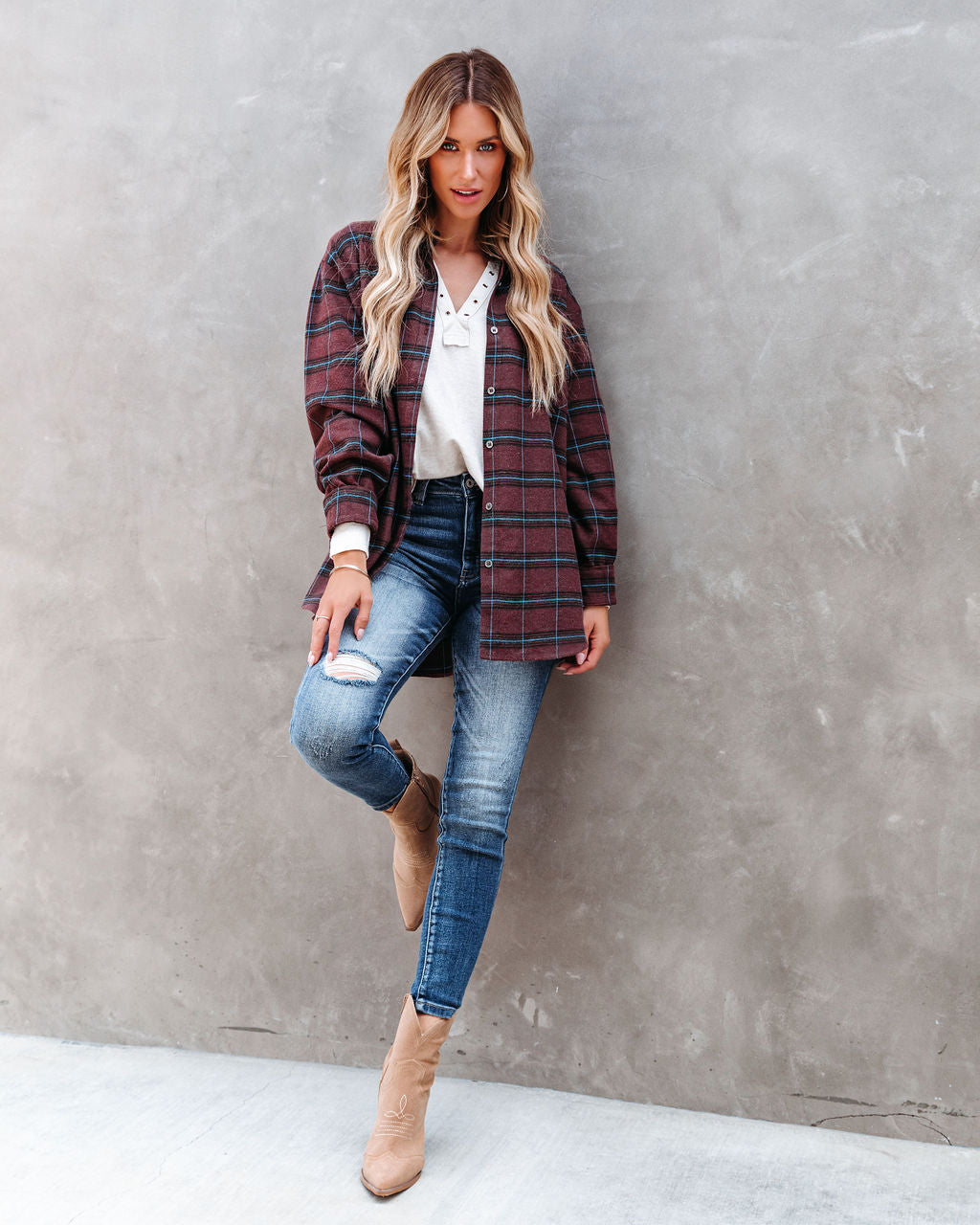 Eastwood Plaid Button Down Top