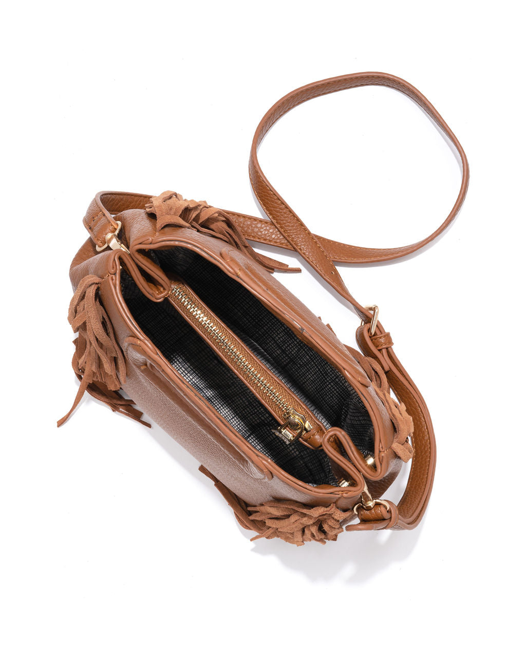 Aria Fringe Crossbody Bag - Tan