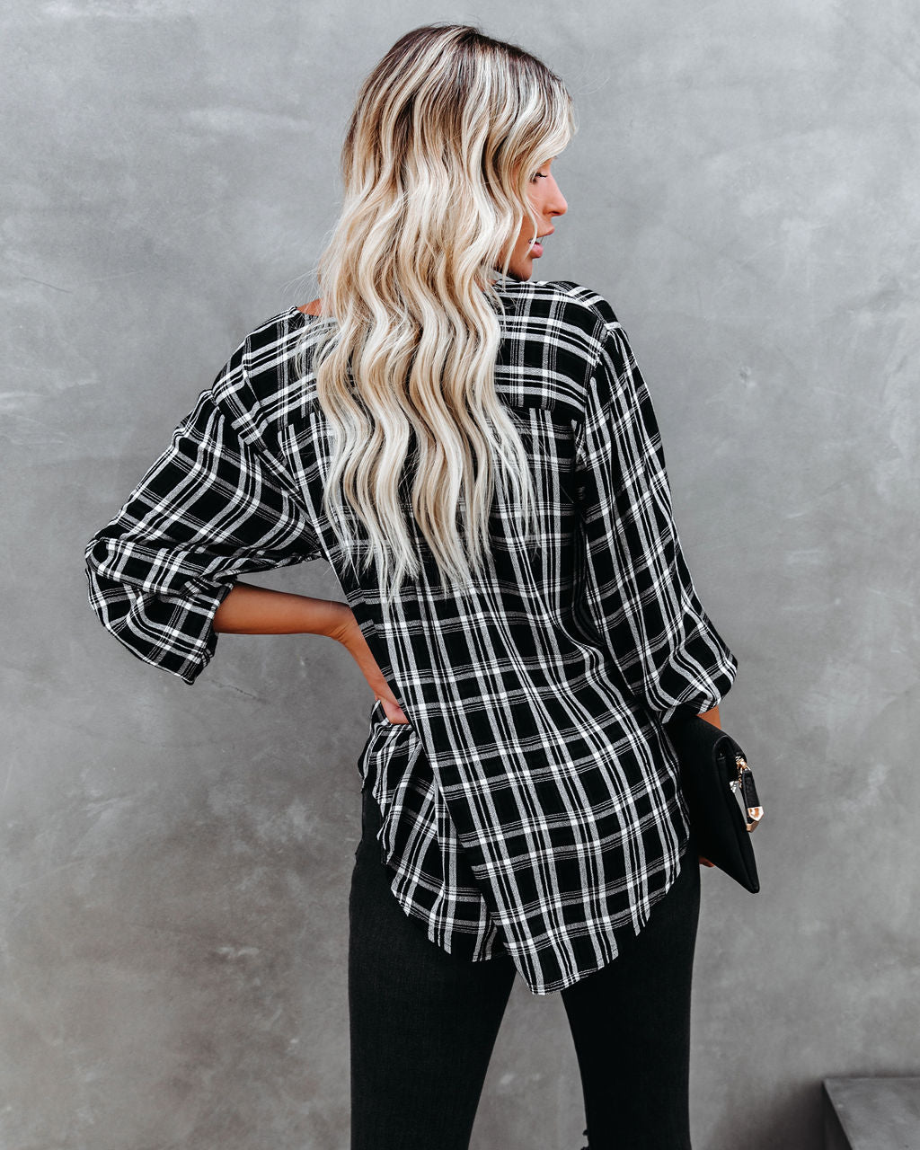 Mandy Cotton Plaid Henley Top