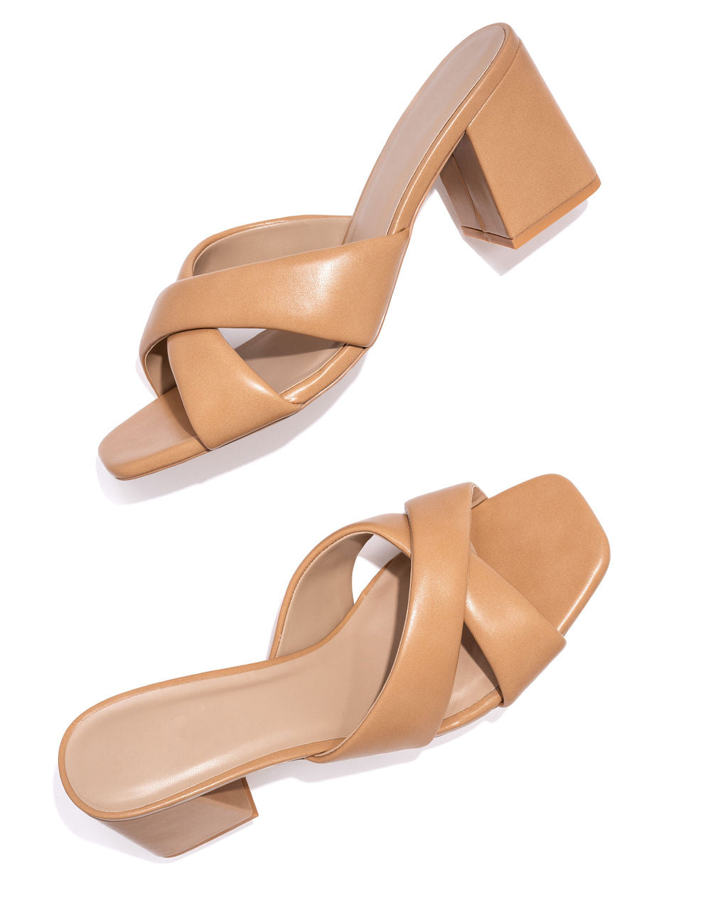 Twiggy Criss Cross Heeled Sandal - Tan - FINAL SALE
