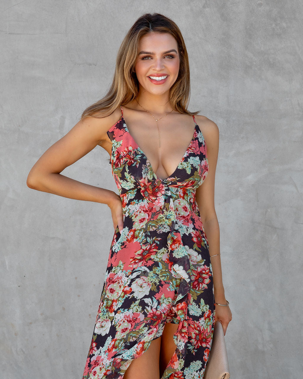 Escamilla Satin Ruffle Maxi Dress - FINAL SALE