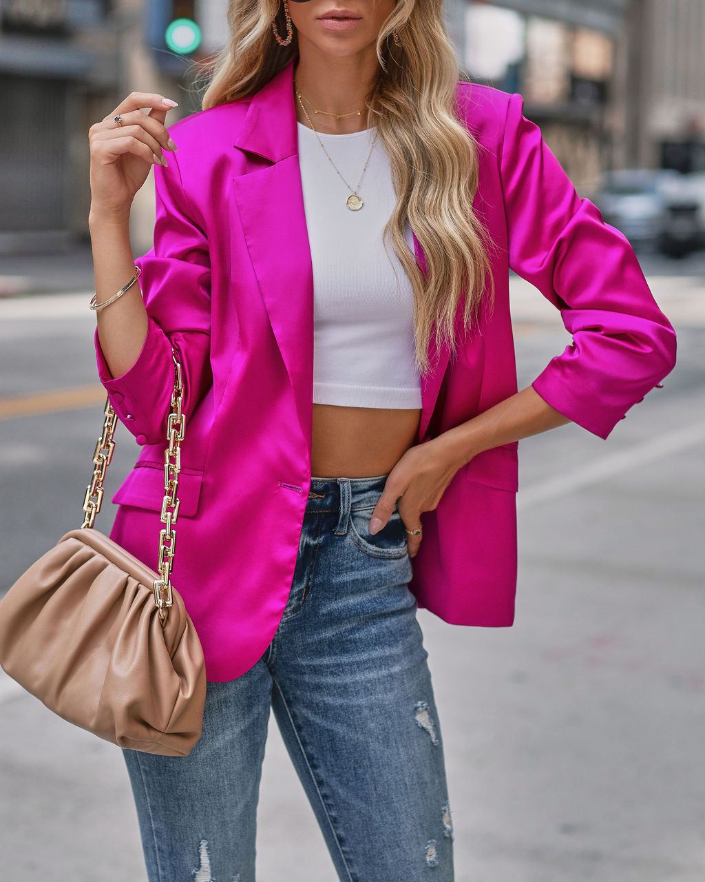 Barbie Dreams Satin Blazer - Fuchsia