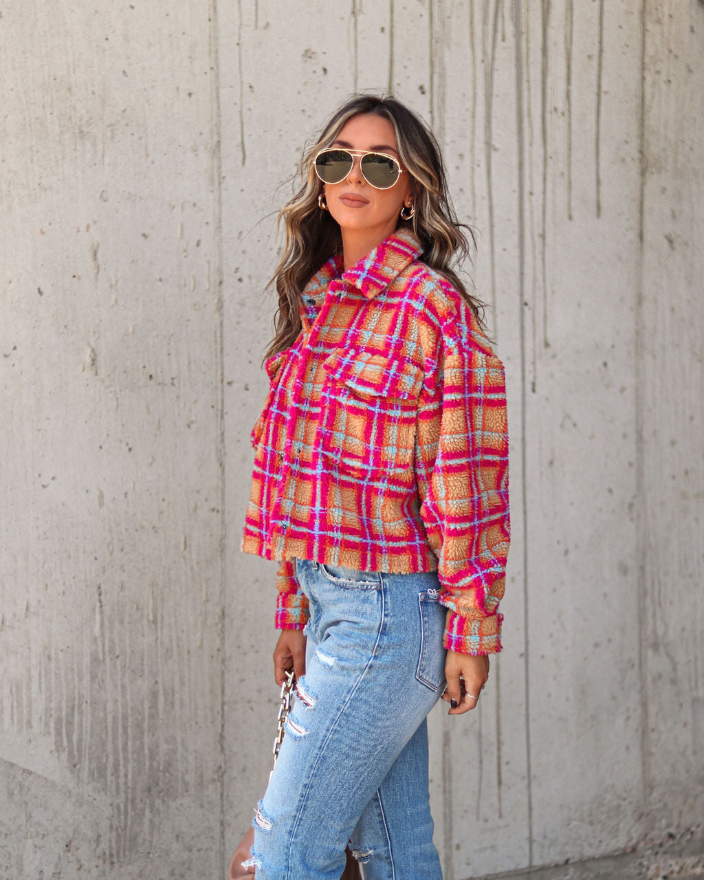 Murphy Plaid Teddy Jacket