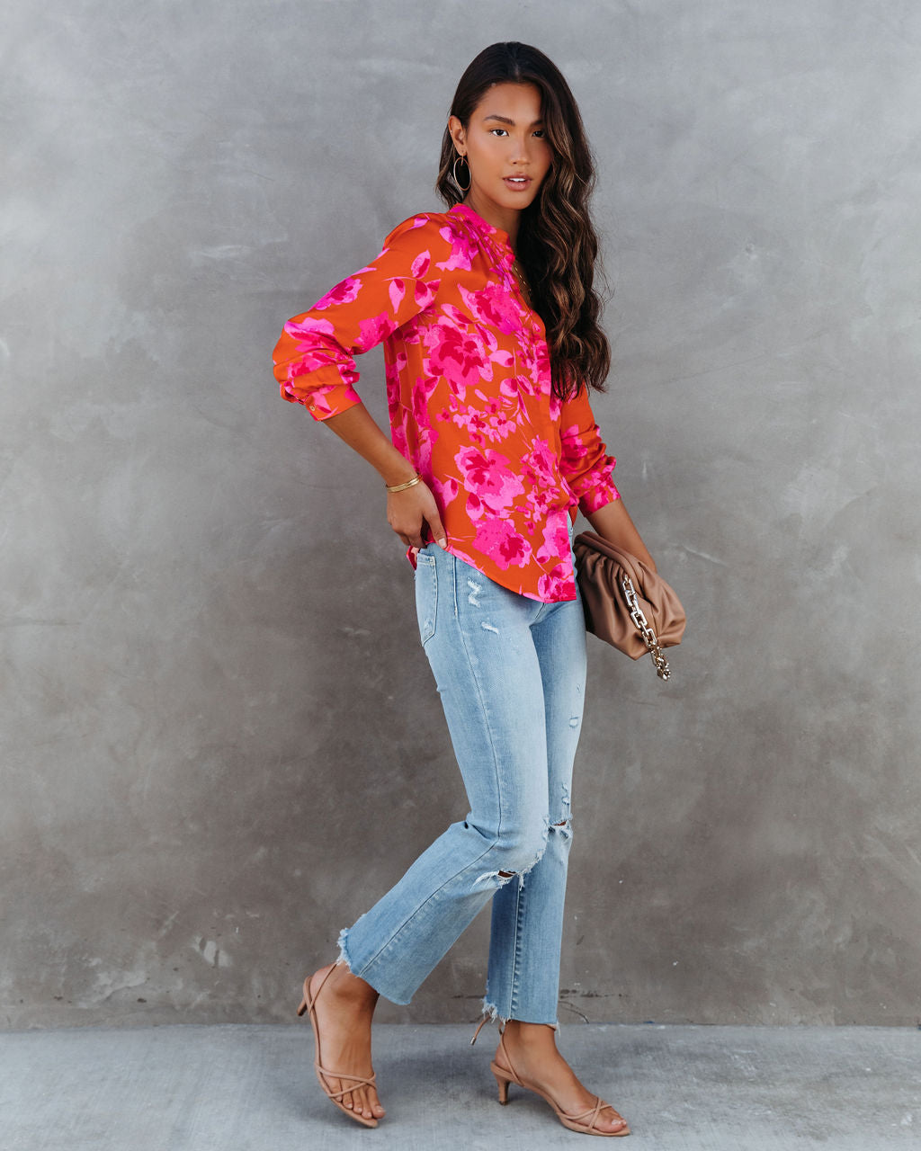 Bibiana Floral Button Down Top
