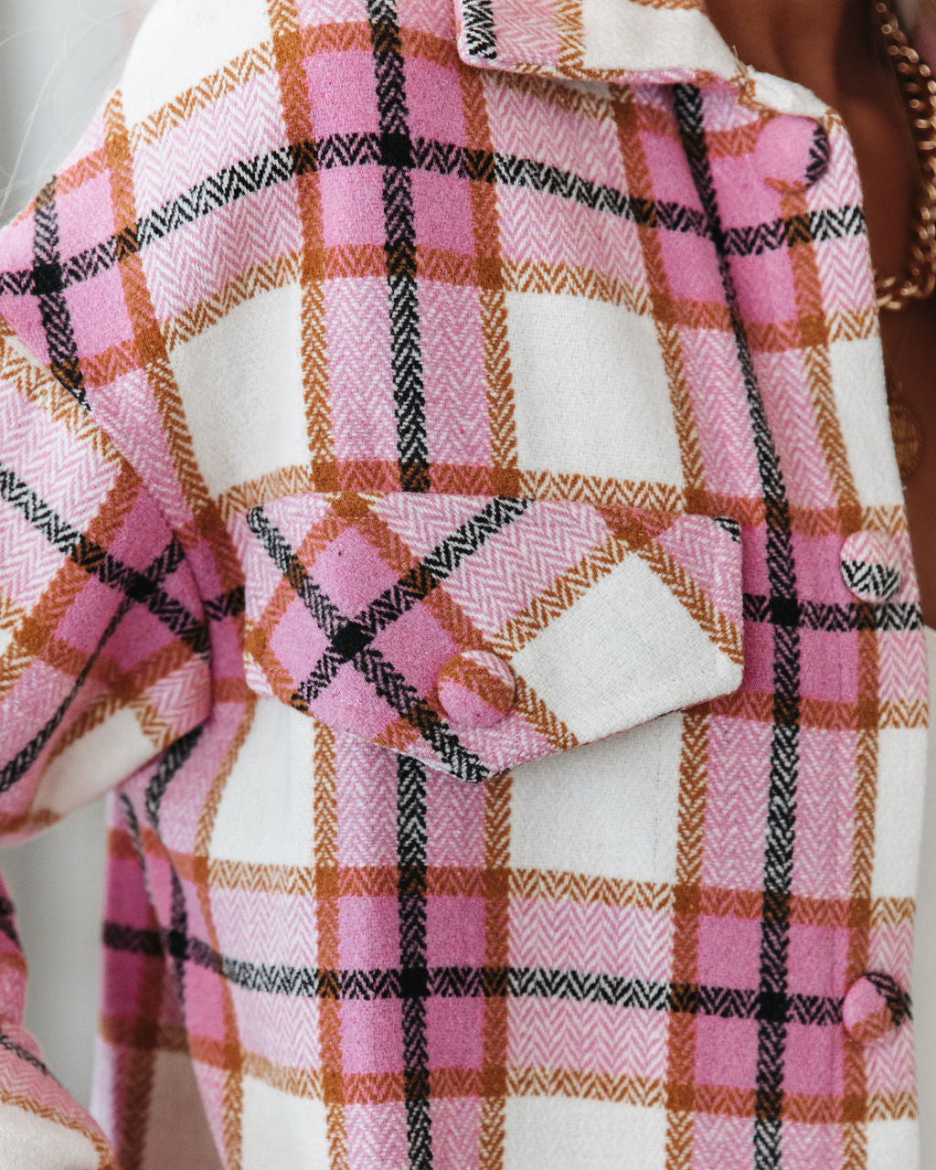 Catarina Plaid Pocketed Jacket