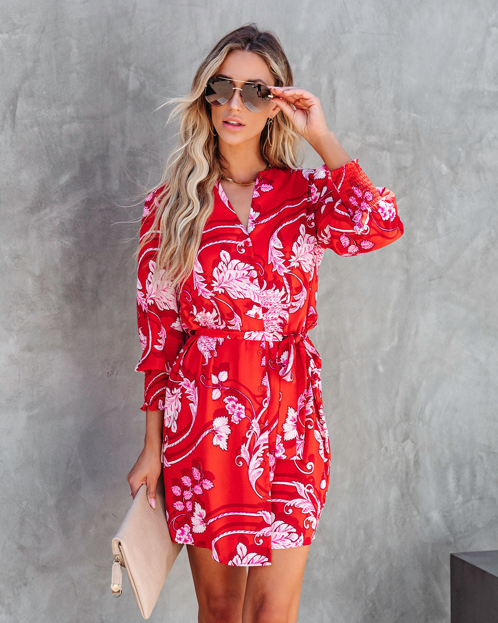 Drew Printed Button Down Shirt Dress - SALE