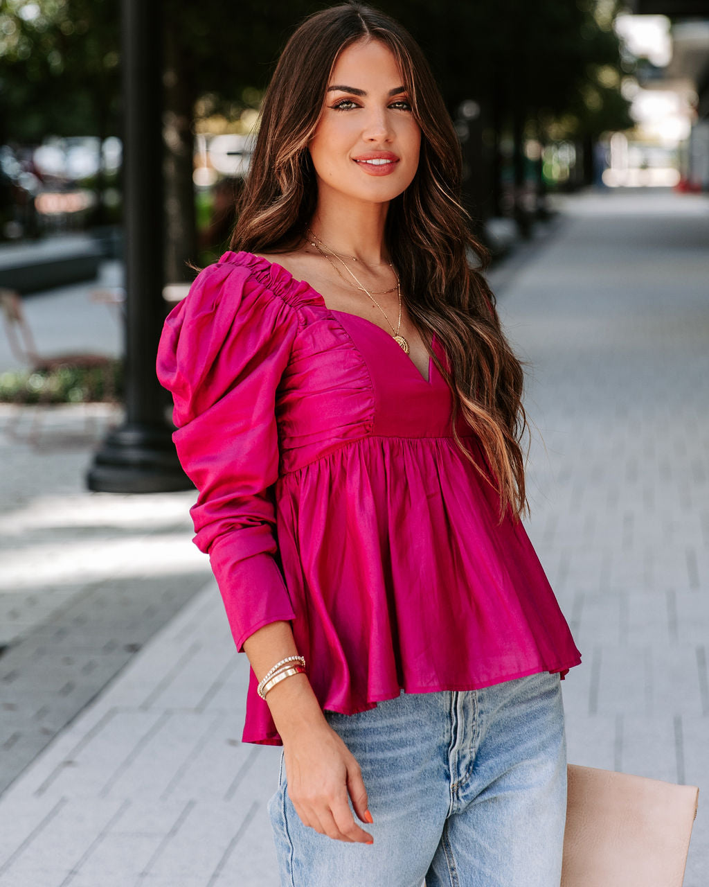 Your Royal Flyness Sweetheart Puff Sleeve Top - Berry - FINAL SALE