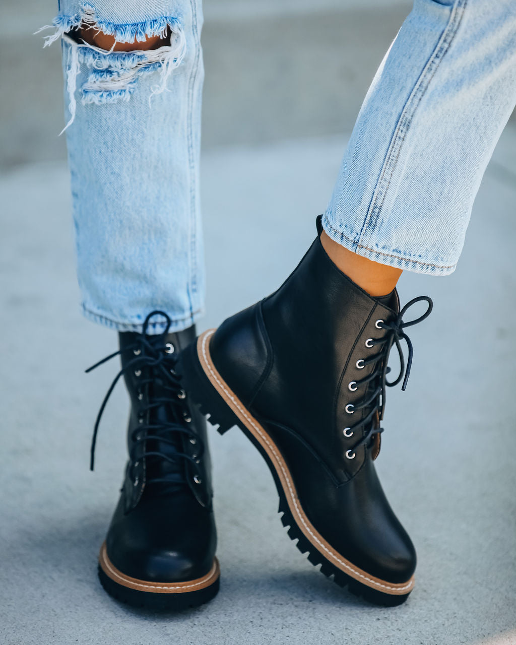 Brycen Faux Leather Lace Up Boot