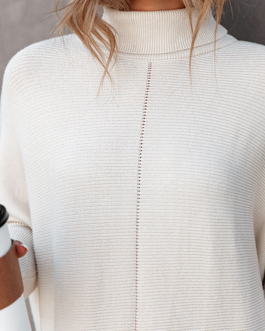 Suzy Turtleneck Tunic Sweater - Ivory