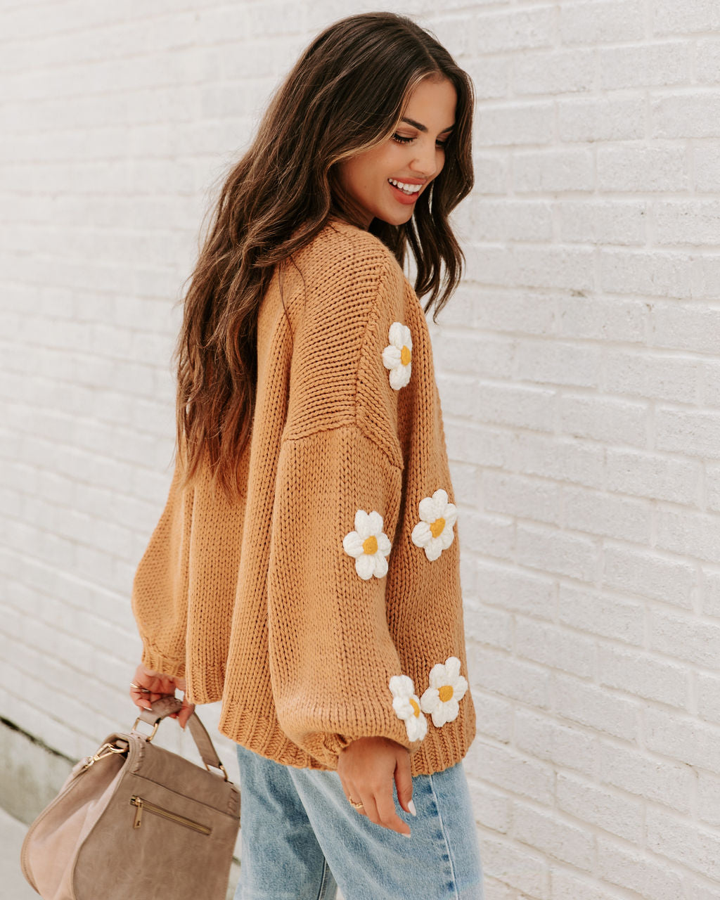 PREORDER - Fallen Daisy Oversized Knit Cardigan