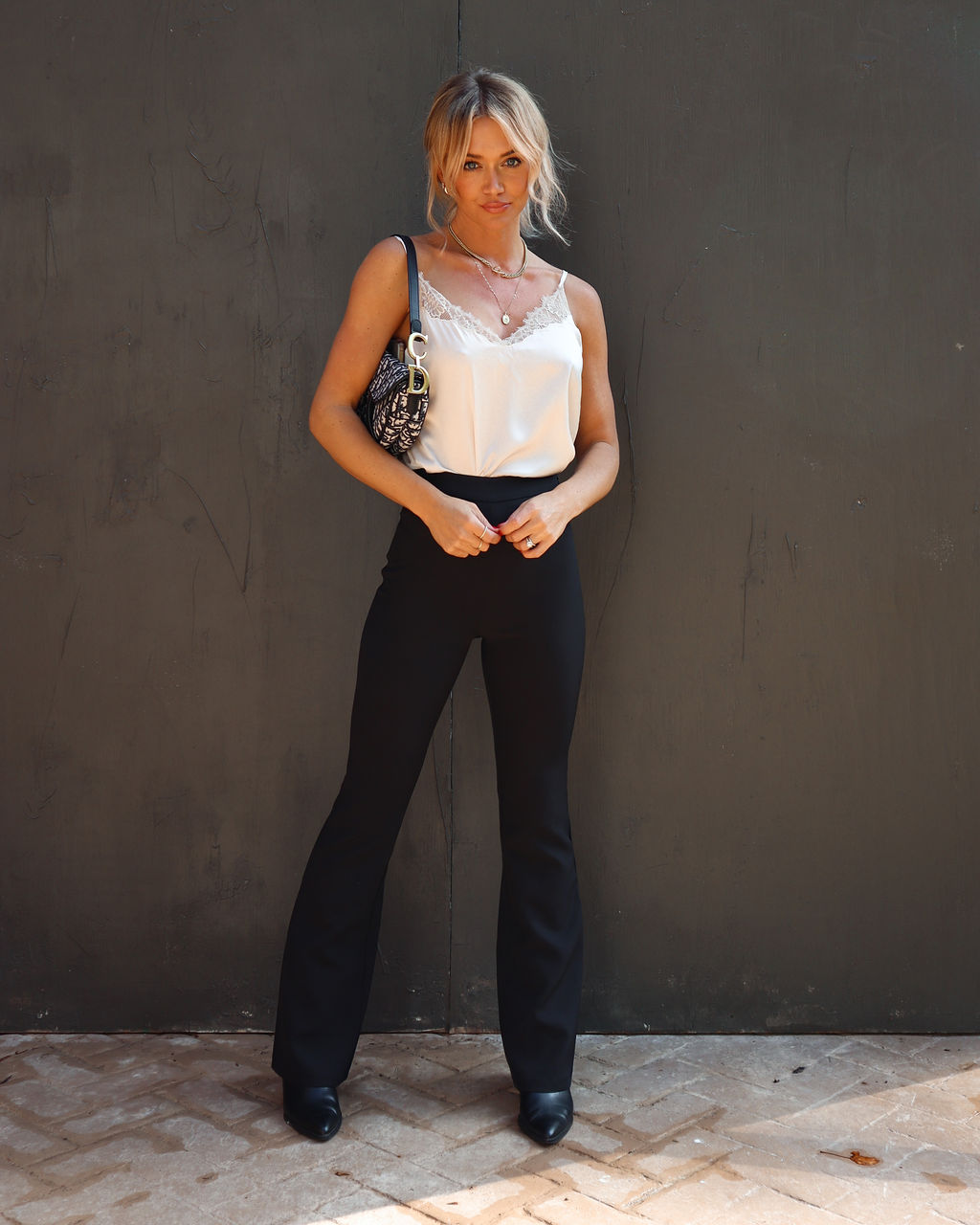 Mariola Satin Lace Tank Top - Champagne