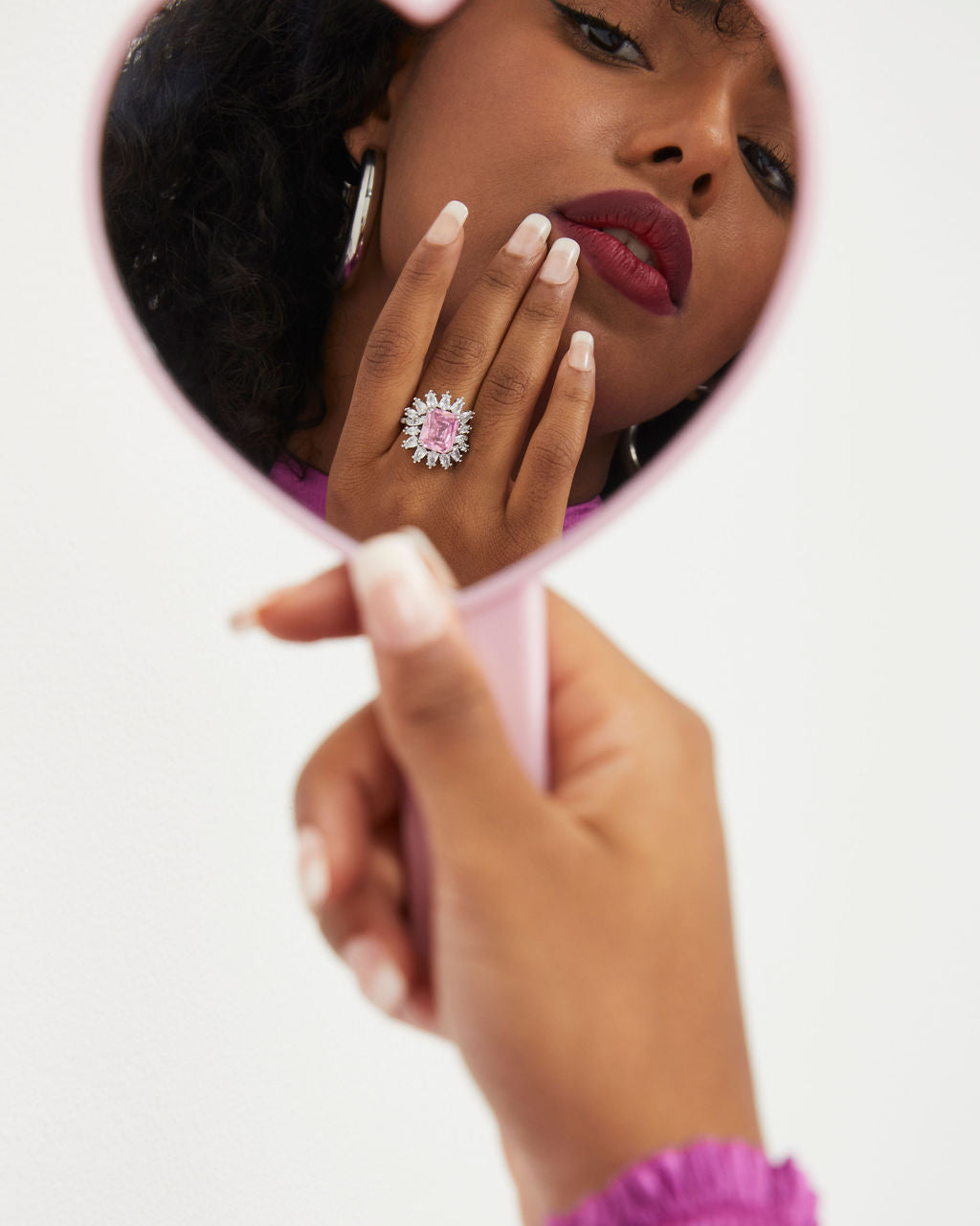 Lovey Dovey Crystal Burst Ring - Pink