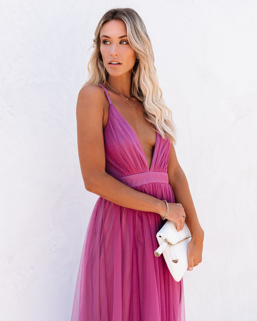 Petal Dust Maxi Dress - Magenta