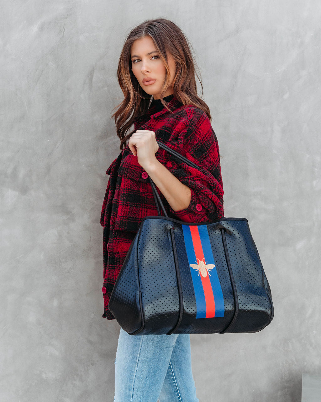 Queen Bee Neoprene Tote Bag - Black - PARKER & HYDE