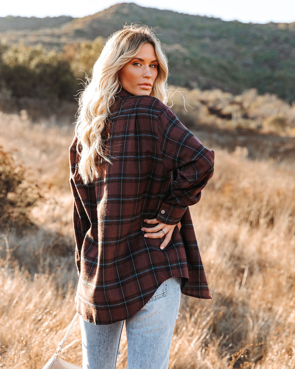 Anchorage Plaid Button Down Top - Chocolate