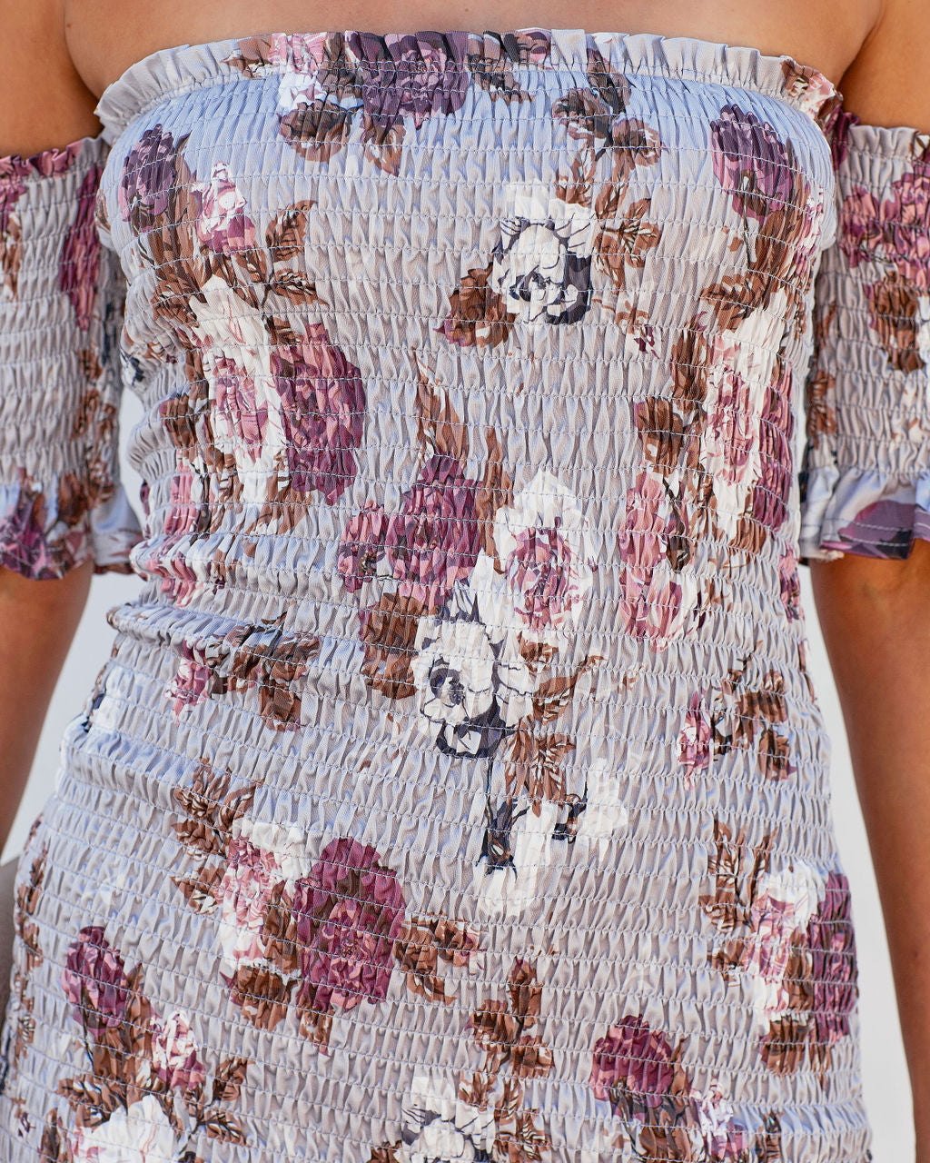 Brinkley Floral Off The Shoulder Smocked Midi Dress - FINAL SALE