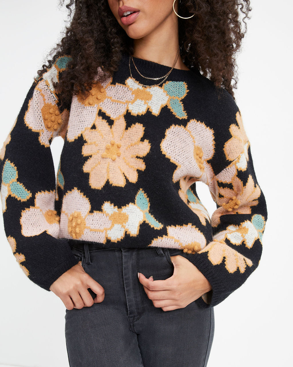 Arlow Floral Knit Pullover Sweater