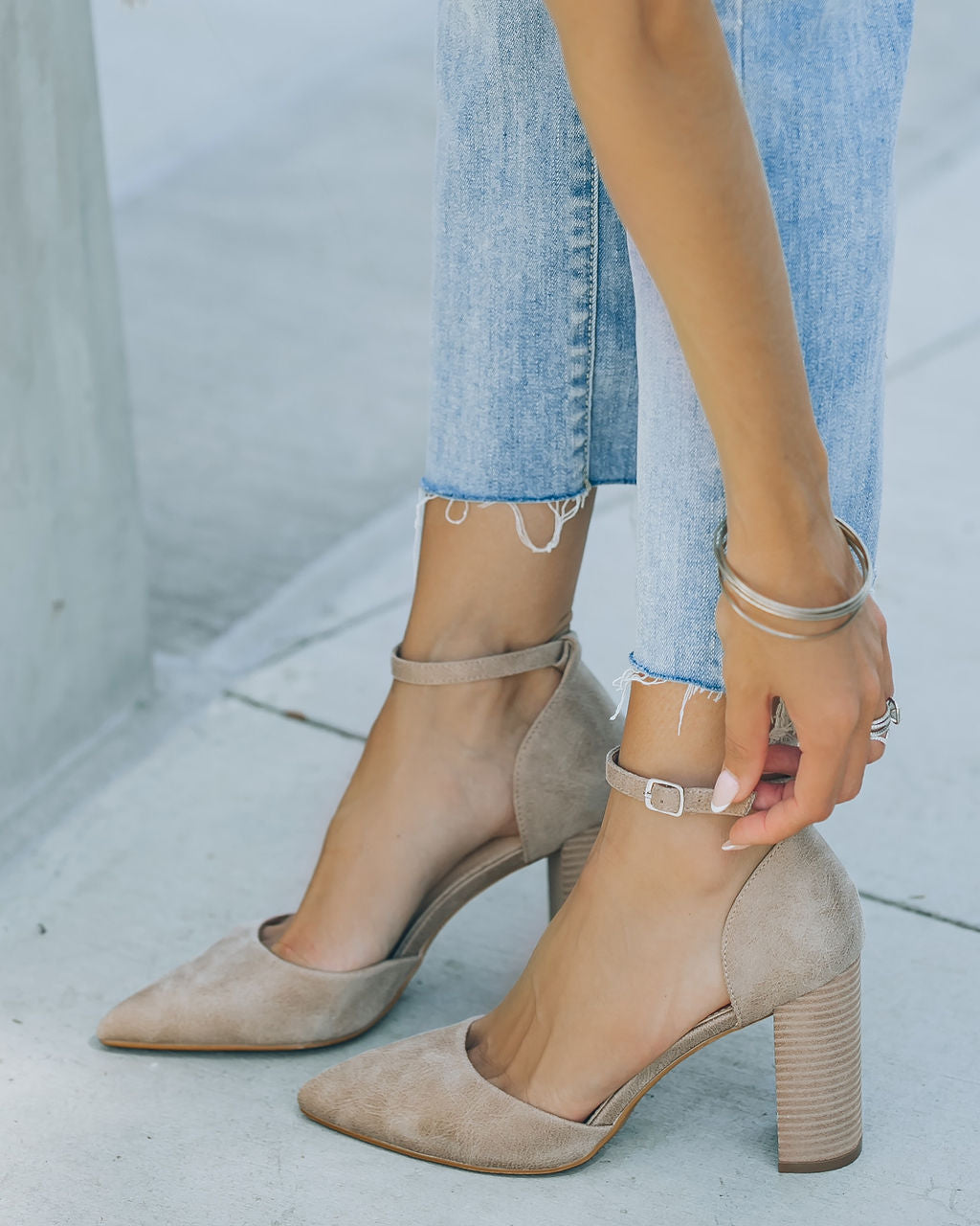 Jolie Faux Suede Pointed Strappy Heel - SALE